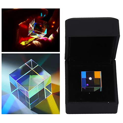 Prisma de cubo, prisma de vitral óptico de 23 * 23 * 23 mm, prisma de experimento científico K9 con caja de regalo negra, para experimentos científicos, fotografía, prisma de enseñanza óptica de físi