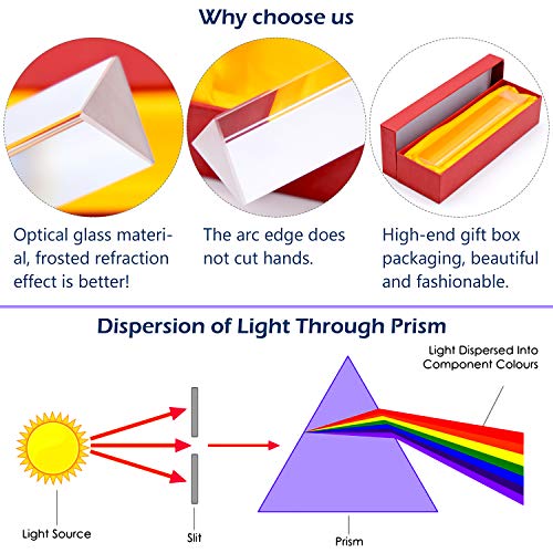 Prisma Triangular, 150mm, Divide El Haz de Luz en Diferentes Componentes Espectrales para Formar Un Hermoso Arco Iris