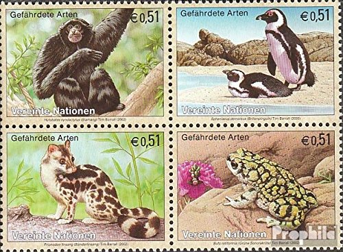 Prophila Collection Naciones Unidas - Viena 357-360 Bloque de Cuatro (Completa.edición.) 2002 en Peligro de extinción Especies: Fauna (Sellos para los coleccionistas) mamíferos