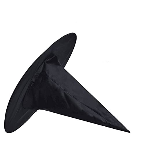 Proumhang Sombrero de Bruja Negro Satén para Adultos Mujeres Sombreros de Mago Sombreros de Bruja para Niñas Disfraces Accesorio de Fiesta Día Mundial del Libro Halloween Mascarada Cosplay 38cm