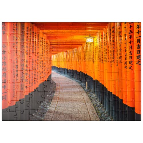 Puertas Torii En El Santuario Fushimi Inari, Kioto, Japón - Premium 100 Piezas Puzzles - Colección Especial MyPuzzle de Puzzle Galaxy