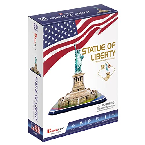 Puzzle 3D Estatua De La Libertad - Puzzles 3D Niños, Maquetas para Montar, Rompecabezas Niños, Puzzles 3D, Puzles 3D Adulto, Juegos De Montar, 40 Piezas