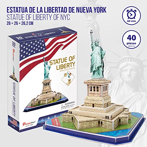 Puzzle 3D Estatua De La Libertad - Puzzles 3D Niños, Maquetas para Montar, Rompecabezas Niños, Puzzles 3D, Puzles 3D Adulto, Juegos De Montar, 40 Piezas