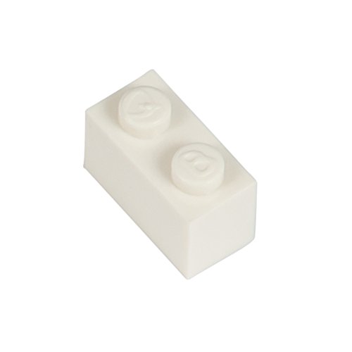 Q-Bricks 2 x 1-Stud Building Blocks Flojo Pack (500 Piezas, Blanco)