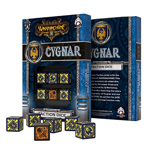 Q Workshop Warmachine Cygnar Faction RPG Dice Set 6 x D6