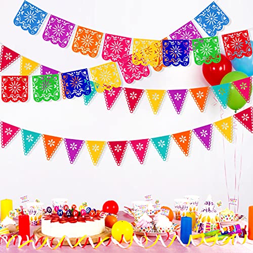 Qpout 4 Piezas Banners del Día de los Muertos, Colorida Fiesta Mexicana Fiesta Dia De Los Muertos Garland Decoration, Fiesta del Cinco de Mayo Cumpleaños de niños decoración Interior al Aire Libre