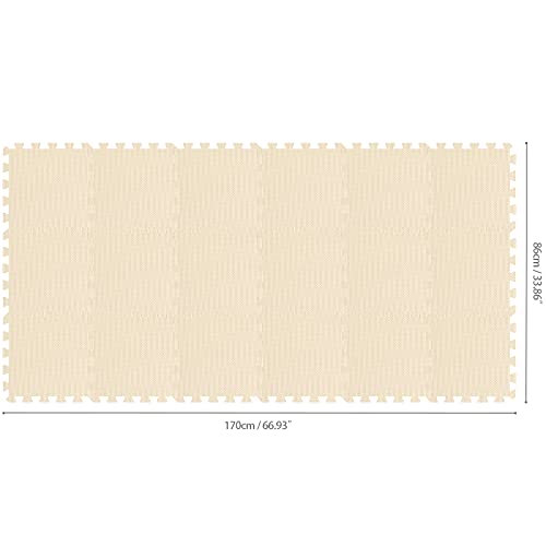 qqpp Alfombra Puzzle para Niños Bebe Infantil - Suelo de Goma EVA Suave. 18 Piezas (30 * 30 * 1cm), Beige.QQC-Jb18N