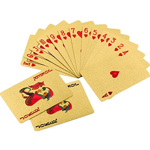 QuQiaoUK - Juego de cartas (2 unidades, diseño clásico tirano dorado)