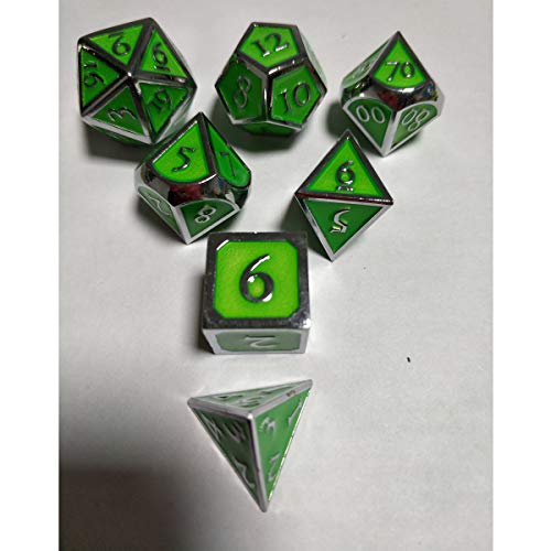 RanDal 7Pcs En Relieve Heavy Metal Polyhedral Dice Dnd Rpg Mtg Juego De Rol Con Bolsa De Almacenamiento - # 1