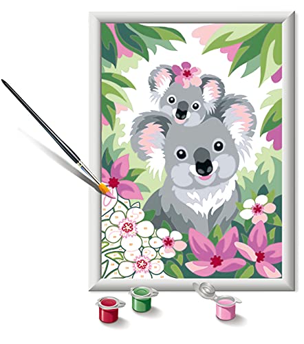 Ravensburger 28984-Cuadro para Pintar por números, diseño de Koalas Dulces, niños a Partir de 9 años, Color 1. (28984)