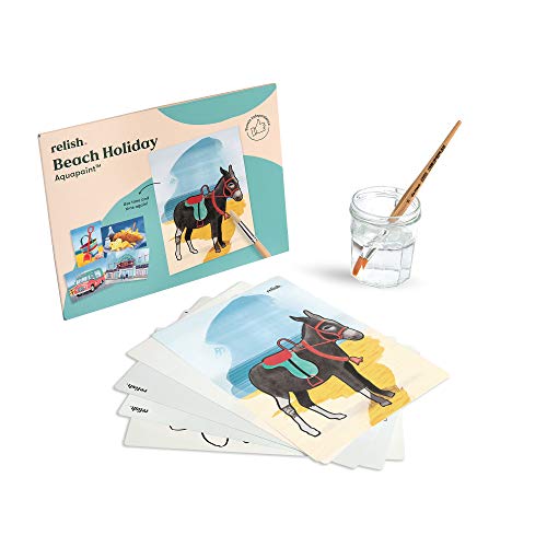 Relish Aquapaint 'Beach Holiday' Pack of 5 Designs Reusable Water Painting Art Activity for Alzheimer's/Dementia