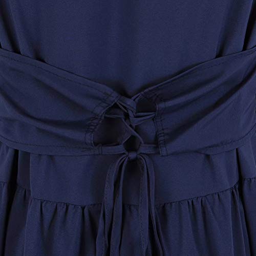 renacentista Vestido Medieval Mujer Vintage Victoriano gotico Manga Larga de Llamarada Disfraz Princesa Azul S