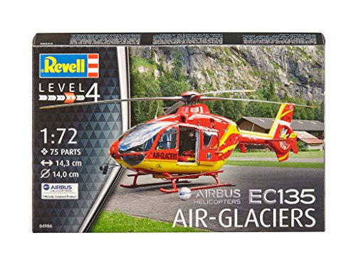 Revell-EC135 Air-Glaciers Maqueta Helicóptero,12+ Años, Multicolor, 14.3 cm de Largo (04986)