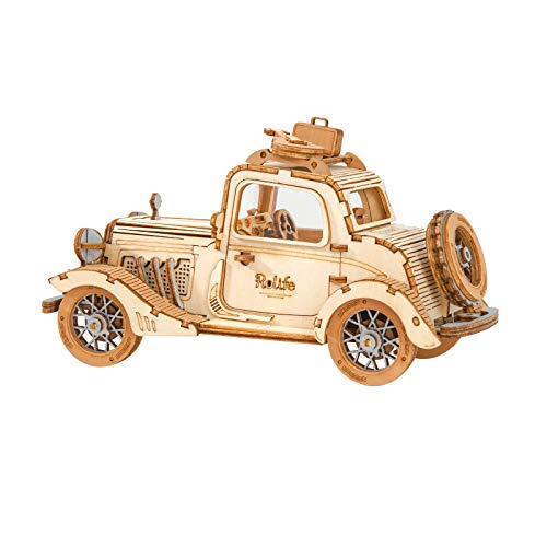 Rolife Puzzle 3D Madera Auto Antiguo Maquetas para Montar para Construir Adultos Niñas, Vintage Car