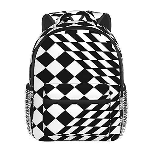 RTUBNSD Mochila Infantil para Niño Kindergarten Ilusión óptica de cubo blanco Mochilas Kinder Preescolar Niñas Mochila Mochilas Lindo 2-5 Años