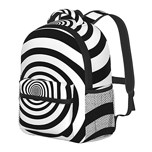 RTUBNSD Mochila Infantil para Niño Kindergarten Ilusión óptica remolino blanco negro Mochilas Kinder Preescolar Niñas Mochila Mochilas Lindo 2-5 Años