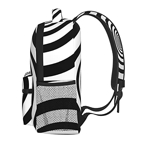 RTUBNSD Mochila Infantil para Niño Kindergarten Ilusión óptica remolino blanco negro Mochilas Kinder Preescolar Niñas Mochila Mochilas Lindo 2-5 Años