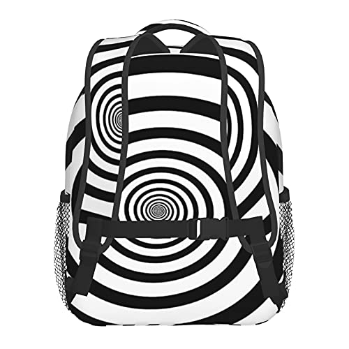 RTUBNSD Mochila Infantil para Niño Kindergarten Ilusión óptica remolino blanco negro Mochilas Kinder Preescolar Niñas Mochila Mochilas Lindo 2-5 Años