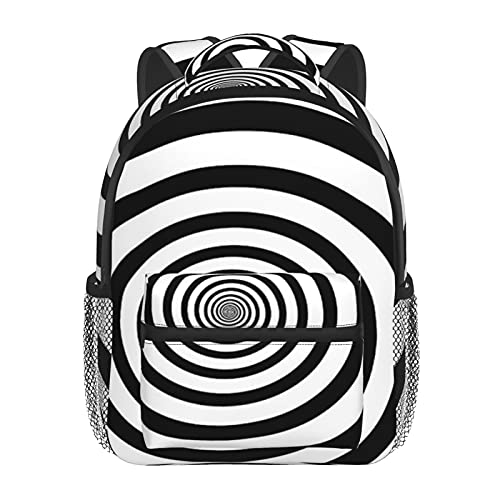 RTUBNSD Mochila Infantil para Niño Kindergarten Ilusión óptica remolino blanco negro Mochilas Kinder Preescolar Niñas Mochila Mochilas Lindo 2-5 Años