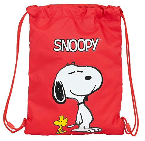 Safta Saco Plano Junior de Snoopy, 260x340mm, rojo, M (M855)