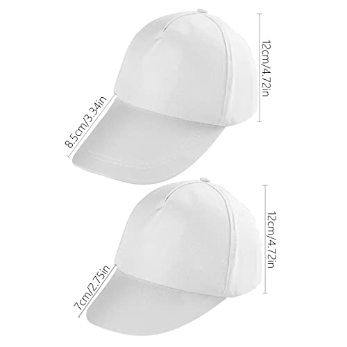 saijer Gorras De Béisbol Niños,10 Piezas Gorra De Pintura Pintada De DIY Sombrero De Béisbol Creativos Sombreros Casual Playa Sol Visor Sombreros Blanco Beige para Adultos Niños Niñas Aire Libre