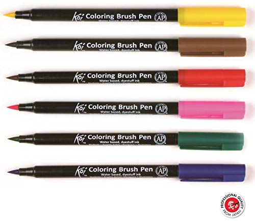 Sakura Koi Coloring Brush Pen 6 Kleuren