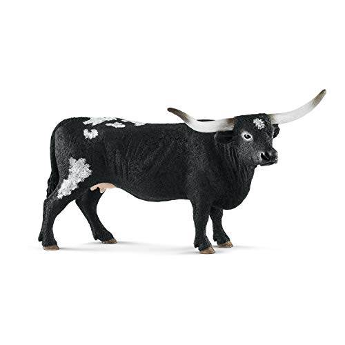 Schleich-13865 Vaca Tejana Longhorn, Color Negro