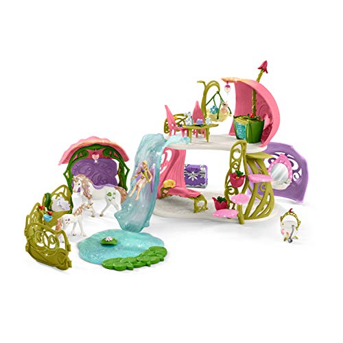 Schleich 42445 bayala play set - casa de flores con unicornios, lago y establo, juguetes a partir de 5 años