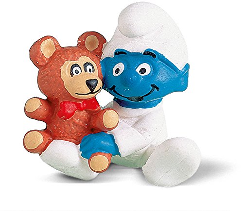 Schleich - Bebé pitufo con Osito de Peluche, Figura (20205)