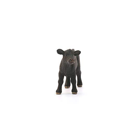 Schleich- Figura de Ternero Black Angus, Colección Farm World, Multicolor, 8 cm (13880)