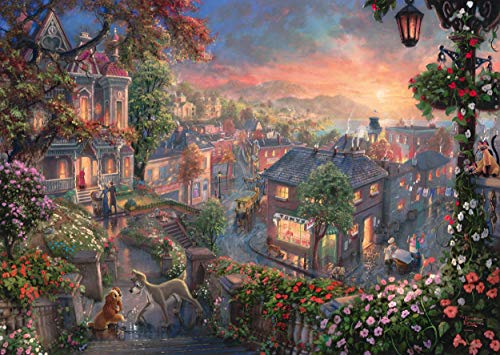 Schmidt Spiele Thomas Kinkade Disney-Puzzle (1000 Piezas), diseño de Susi y Strolch, Color carbón, 69,3x49,3cm (59490)