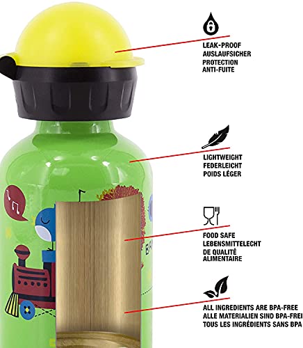 SIGG Jungle Train Cantimplora infantil (0.3 L), botella para niños sin sustancias nocivas y con tapa hermética, cantimplora ligera de aluminio