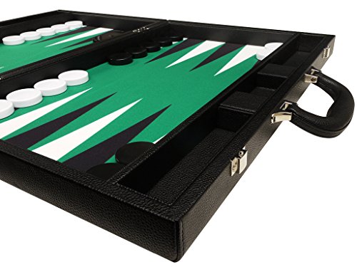 Silverman & Co. Juego de Backgammon Premium de 48 x 64 cm - Black Board con Puntos Blancos y Negros