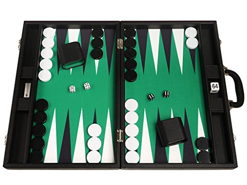 Silverman & Co. Juego de Backgammon Premium de 48 x 64 cm - Black Board con Puntos Blancos y Negros