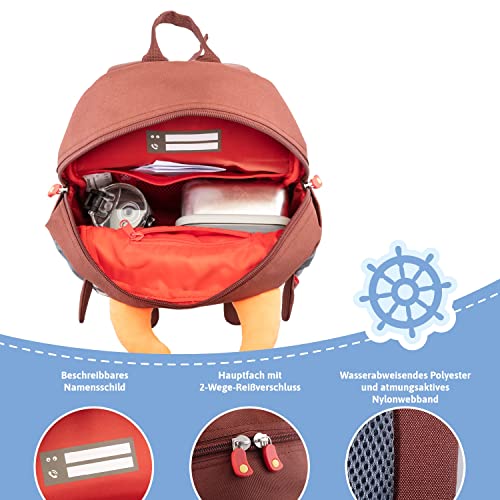 skandika Sorgenfresser | mochila infantil de 1 a 5 años para niñas/niños, 8 L, elementos reflectantes, para exteriores | para guardería o para preescolar (Flint)