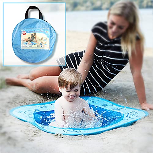 Smart Planet® Piscina de Playa desplegable para niños pequeños – 80 x 80 x 15 cm Piscina Infantil para Jugar en la Arena