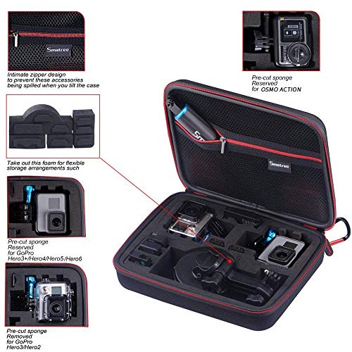 Smatree Funda Dura de Transporte para Gopro MAX, Hero 2018, GoPro Hero 10/9/8/7/6/5/4/3+/3/2/1,Osmo Action