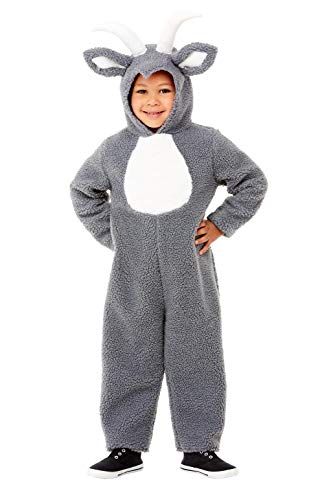 Smiffys Toddler Goat Costume Disfraz de cabra de Billy para niño, color gris, Toddler-1-2 Years (71041T1)