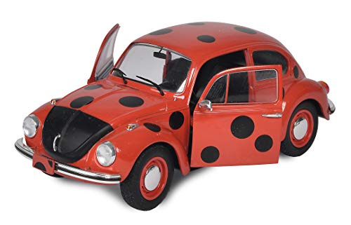 Solido S1800509 421184590-1:18 VW Escarabajo 1303 Mariquita, vehículo de Modelo, Rojo, Negro