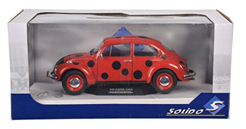 Solido S1800509 421184590-1:18 VW Escarabajo 1303 Mariquita, vehículo de Modelo, Rojo, Negro