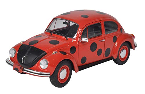 Solido S1800509 421184590-1:18 VW Escarabajo 1303 Mariquita, vehículo de Modelo, Rojo, Negro