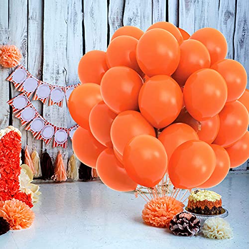 Songjum 50 paquetes de globos de látex, globos de látex de 12 pulgadas, kit de decoración de globos para fiesta, cumpleaños, boda, graduación, aniversario, celebración (naranja)