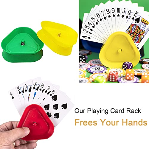 Soporte para Juego de Cartas 4 Piezas Triángulo Soporte para Naipes Soporte de Plastico para Tarjetas Juego de Mesa Titular de La Tarjeta de Juego para Niños Adultos Personas Mayores