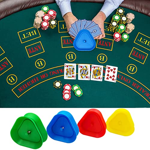 Soporte para Juego de Cartas 4 Piezas Triángulo Soporte para Naipes Soporte de Plastico para Tarjetas Juego de Mesa Titular de La Tarjeta de Juego para Niños Adultos Personas Mayores