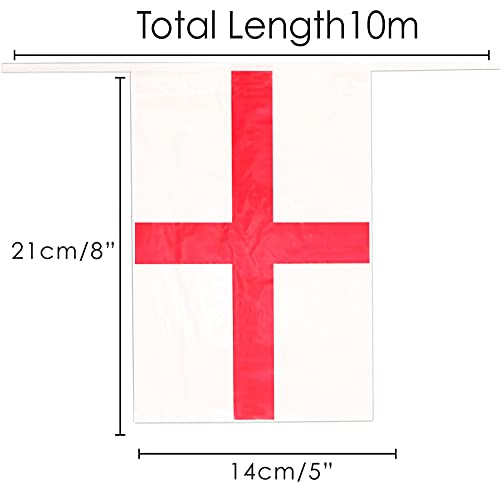 St George Bandera Banderín Inglés Fiesta Euro Decoración Grande EUROPEO Enorme 20 x 30cm multiclima plástico BANDERITAS INGLATERRA Real Evento Pancarta ESCUELA NACIONAL Día San Jorge Día Tema