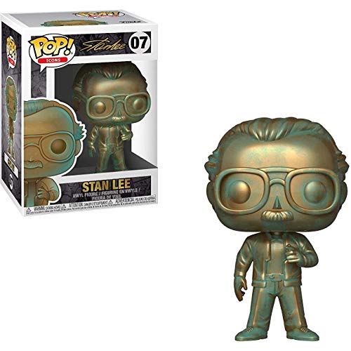 Stan Lee [Patina]: Funko POP! Icons Vinyl Figure & 1 POP! Compatible PET Plastic Graphical Protector Bundle [#007 / 40744 - B]