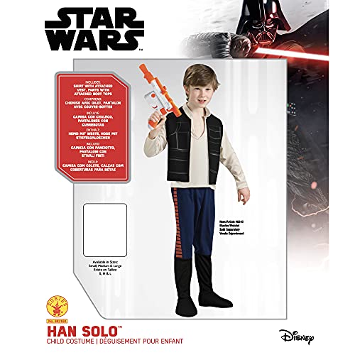 Star Wars - Disfraz de Han Solo para niño, infantil 5-6 años (Rubie's 883160-M)