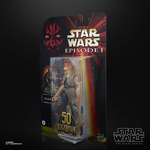 Star Wars The Black Series - Jar Jar Binks a Escala de 15 cm Amenaza Fantasma - Figura del 50.º Aniversario de Lucasfilm