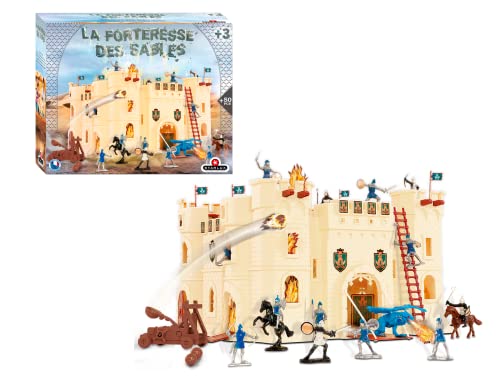 STARLUX – Castillo Fuerte: la Forteresse de Las Sables – con Caballeros, Soldados, dragón y Accesorios – a Partir de 3 años – Fabricado en Europa – 404004, Beige