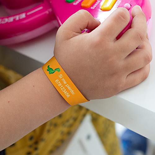 Stikets Pulseras identificativas Personalizadas niño o niña no se pierda de excursión, en la Playa, de Compras... (6uds)